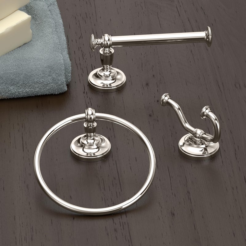 Gatco 4123 Tavern Toilet Paper Holder, Polished Nickel / Wall Mounted Euro Style Toilet Tissue Holder, Zinc - Image 3
